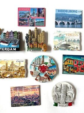 Lot of 10 Fridge Magnets Italy Toscana Venezia Amsterdam Lucca Germany Ceramic